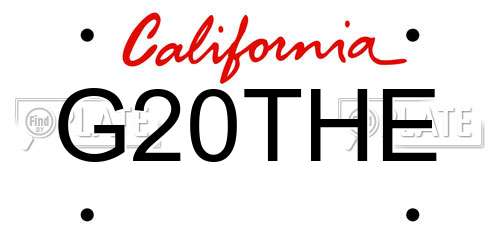 G20THE California License Plate