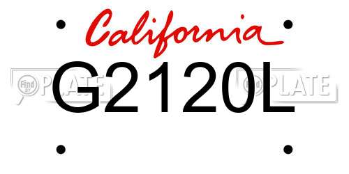 G2120L California License Plate