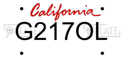 G217OL California License Plate