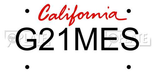 G21MES California License Plate