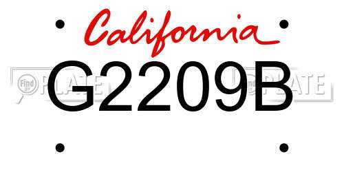 G2209B California License Plate