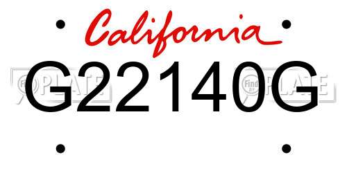 G22140G California License Plate