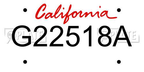 G22518A California License Plate