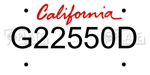 G22550D California License Plate