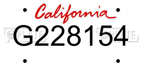G228154 California License Plate