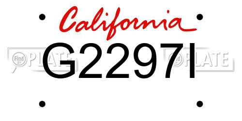 G2297I California License Plate