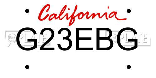 G23EBG California License Plate