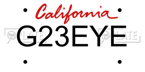G23EYE California License Plate