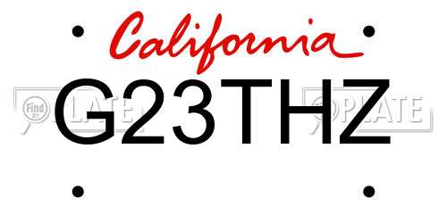 G23THZ California License Plate