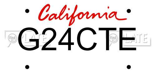 G24CTE California License Plate
