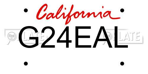 G24EAL California License Plate