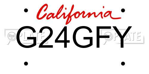 G24GFY California License Plate