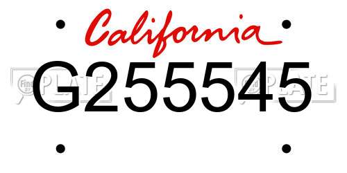 G255545 California License Plate