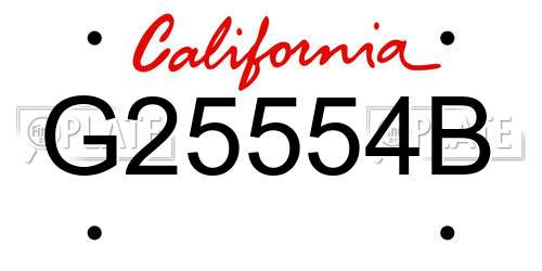 G25554B California License Plate