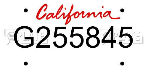 G255845 California License Plate