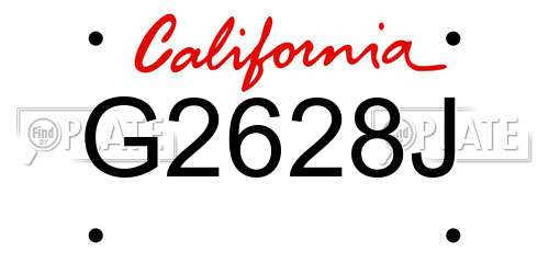 G2628J California License Plate