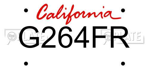 G264FR California License Plate