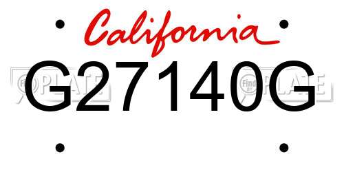 G27140G California License Plate