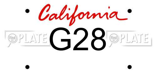 G28 California License Plate