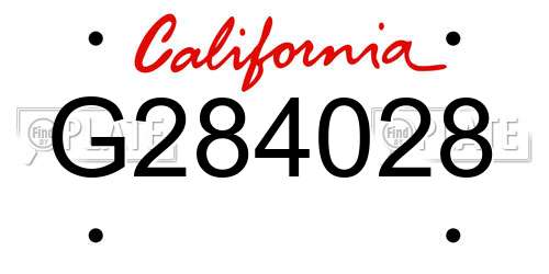 G284028 California License Plate