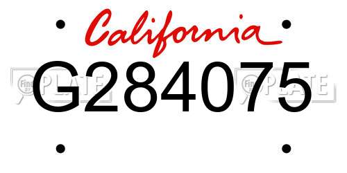 G284075 California License Plate