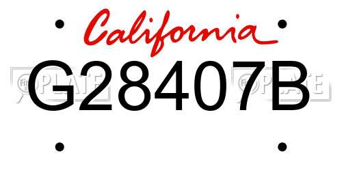 G28407B California License Plate