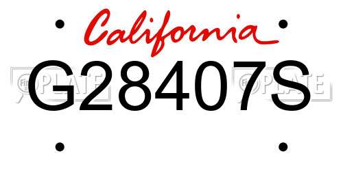 G28407S California License Plate