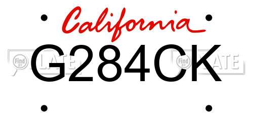 G284CK California License Plate