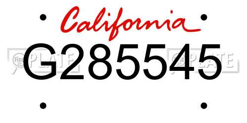 G285545 California License Plate