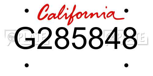 G285848 California License Plate