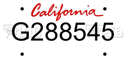 G288545 California License Plate