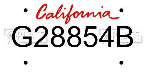 G28854B California License Plate
