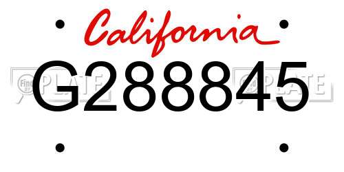 G288845 California License Plate