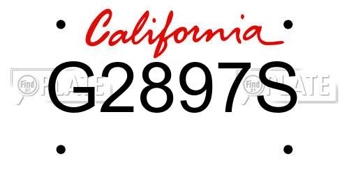 G2897S California License Plate