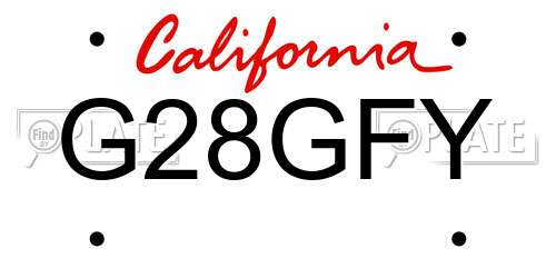 G28GFY California License Plate