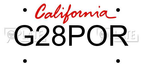 G28POR California License Plate