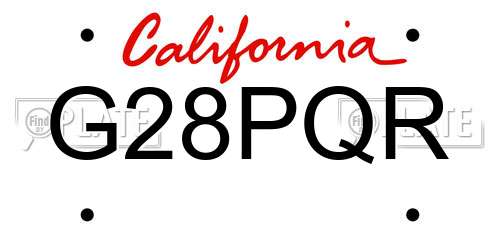 G28PQR California License Plate