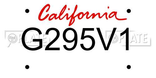 G295V1 California License Plate