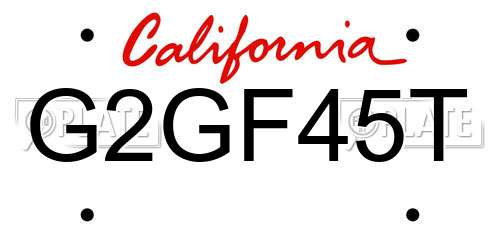 G2GF45T California License Plate