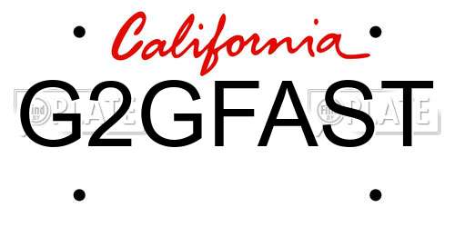 G2GFAST California License Plate