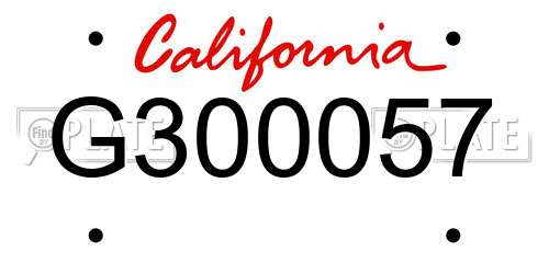G300057 California License Plate