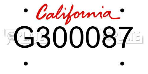 G300087 California License Plate
