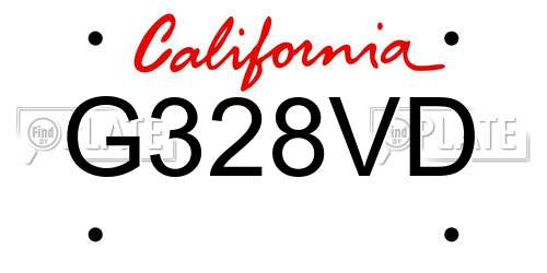 G328VD California License Plate