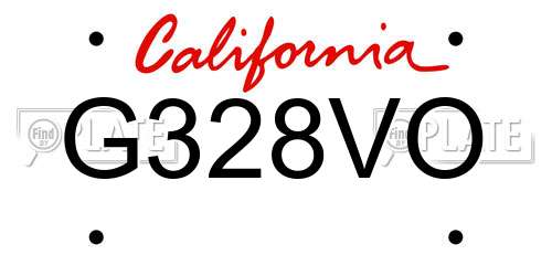 G328VO California License Plate
