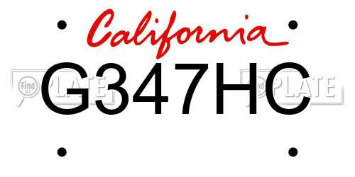 G347HC California License Plate