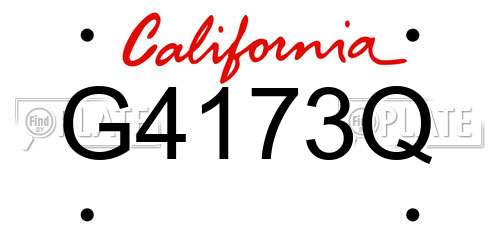 G4173Q California License Plate