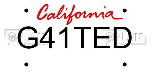 G41TED California License Plate