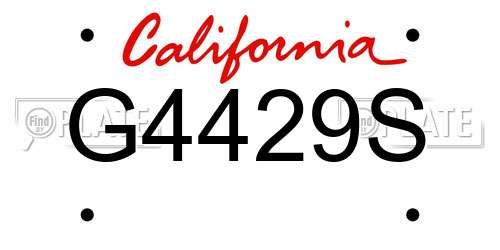 G4429S California License Plate