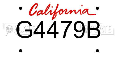 G4479B California License Plate
