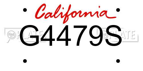 G4479S California License Plate